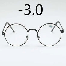 Load image into Gallery viewer, Metal Round Frame Retro Women Men Glasses Finished Myopia Eyewear With Degree -1.0 -1.5 -2.0 -2.5 -3.0 -3.5 -4.0