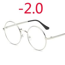 Load image into Gallery viewer, Metal Round Frame Retro Women Men Glasses Finished Myopia Eyewear With Degree -1.0 -1.5 -2.0 -2.5 -3.0 -3.5 -4.0