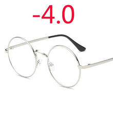 Load image into Gallery viewer, Metal Round Frame Retro Women Men Glasses Finished Myopia Eyewear With Degree -1.0 -1.5 -2.0 -2.5 -3.0 -3.5 -4.0