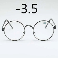 Load image into Gallery viewer, Metal Round Frame Retro Women Men Glasses Finished Myopia Eyewear With Degree -1.0 -1.5 -2.0 -2.5 -3.0 -3.5 -4.0