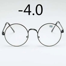 Load image into Gallery viewer, Metal Round Frame Retro Women Men Glasses Finished Myopia Eyewear With Degree -1.0 -1.5 -2.0 -2.5 -3.0 -3.5 -4.0