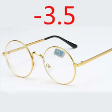 Load image into Gallery viewer, Metal Round Frame Retro Women Men Glasses Finished Myopia Eyewear With Degree -1.0 -1.5 -2.0 -2.5 -3.0 -3.5 -4.0