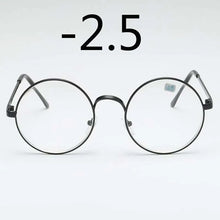 Load image into Gallery viewer, Metal Round Frame Retro Women Men Glasses Finished Myopia Eyewear With Degree -1.0 -1.5 -2.0 -2.5 -3.0 -3.5 -4.0
