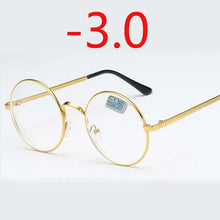 Load image into Gallery viewer, Metal Round Frame Retro Women Men Glasses Finished Myopia Eyewear With Degree -1.0 -1.5 -2.0 -2.5 -3.0 -3.5 -4.0
