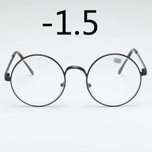 Load image into Gallery viewer, Metal Round Frame Retro Women Men Glasses Finished Myopia Eyewear With Degree -1.0 -1.5 -2.0 -2.5 -3.0 -3.5 -4.0