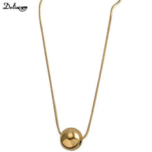 Load image into Gallery viewer, Minimalist Round Bead Pendant Necklace for Women Stainless Steel Clavicle Choker Long Chain Jewelry Statement Girl Gift