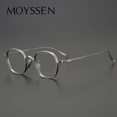 Moyssen Brand Design Retro Handmade Pure Titanium Eyeglasses Men Optical Prescription Glasses Frame Women Round Lenses Eyewear