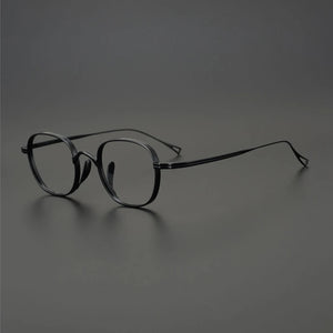 Moyssen Brand Design Retro Handmade Pure Titanium Eyeglasses Men Optical Prescription Glasses Frame Women Round Lenses Eyewear
