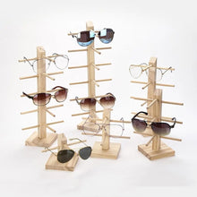 Load image into Gallery viewer, Multi Layers Wood Sunglass Display Racks Shelf Eyeglasses Show Stand Jewelry Holder For Multi Pairs Glasses Showcase Women