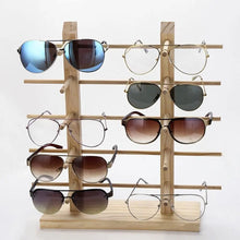 Load image into Gallery viewer, Multi Layers Wood Sunglass Display Racks Shelf Eyeglasses Show Stand Jewelry Holder For Multi Pairs Glasses Showcase Women
