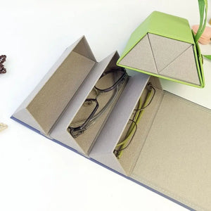 Multi-slot Foldable Glasses Organizer Portable Leather Travel Storage Box Display Sunglasses Case