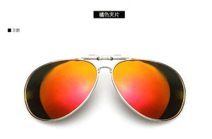 Multicolor Film Polarized Men's Sunglasses Large Frame Can Be Turned On Sun Glasses Clip Driving Glass Night Vision Clip 1062