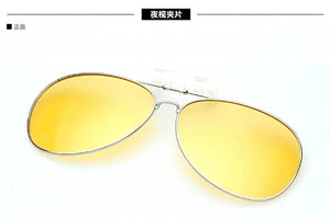Multicolor Film Polarized Men's Sunglasses Large Frame Can Be Turned On Sun Glasses Clip Driving Glass Night Vision Clip 1062