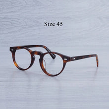 Load image into Gallery viewer, Myopia Glasses Women  Acetate Glasses Frame Men  Round Transparent Glasses Gregory Peck Prescription Glasses Men Eye Glasses