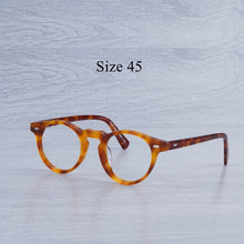 Load image into Gallery viewer, Myopia Glasses Women  Acetate Glasses Frame Men  Round Transparent Glasses Gregory Peck Prescription Glasses Men Eye Glasses
