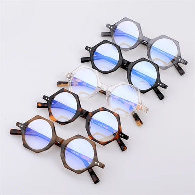 Myopia Glasses Women Acetate Round Glasses Men Prescription Glasses Myopia Clear Womens Eyeglass Frames Computer Glasses