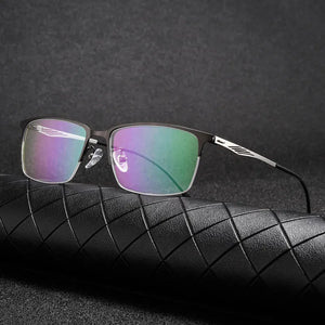 Myopia Photochromic Sunglasses Screwless Eyewear Anti Blue Ray Computer Glasses Frame For Men-0.50-4.25-4.75-5.25-5.75-6.00