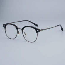 Carica l&#39;immagine nel visualizzatore di Gallery, Myopia Round Glasses Frames Retro Pure Titanium Business Men Eyeglasses Women Frame with Case