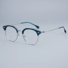 Carica l&#39;immagine nel visualizzatore di Gallery, Myopia Round Glasses Frames Retro Pure Titanium Business Men Eyeglasses Women Frame with Case