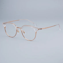 Carica l&#39;immagine nel visualizzatore di Gallery, Myopia Round Glasses Frames Retro Pure Titanium Business Men Eyeglasses Women Frame with Case