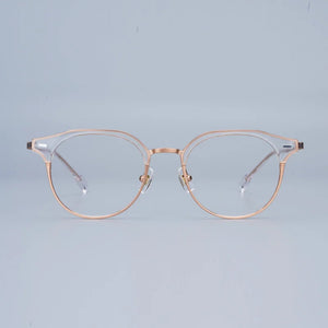 Myopia Round Glasses Frames Retro Pure Titanium Business Men Eyeglasses Women Frame with Case
