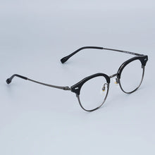 Carica l&#39;immagine nel visualizzatore di Gallery, Myopia Round Glasses Frames Retro Pure Titanium Business Men Eyeglasses Women Frame with Case