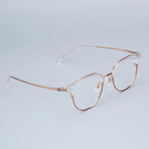 Myopia Round Glasses Frames Retro Pure Titanium Business Men Eyeglasses Women Frame with Case