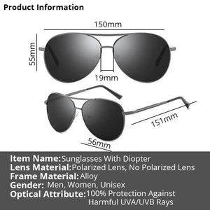 Myopia Sunglasses Diopter Polarized Driving Mens Women Oval Sun Glasses Pilot -0.50-6.00