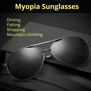 Myopia Sunglasses Diopter Polarized Driving Mens Women Oval Sun Glasses Pilot -0.50-6.00