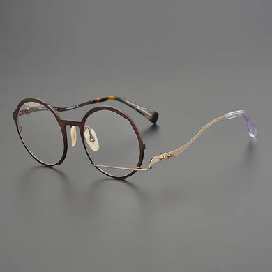Myopia reading women personalized eyewear brand designer classic pure titanium optical eyeglasses Retro round glasses frame men