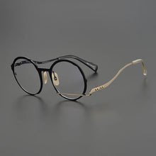 Load image into Gallery viewer, Myopia reading women personalized eyewear brand designer classic pure titanium optical eyeglasses Retro round glasses frame men