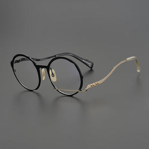 Myopia reading women personalized eyewear brand designer classic pure titanium optical eyeglasses Retro round glasses frame men
