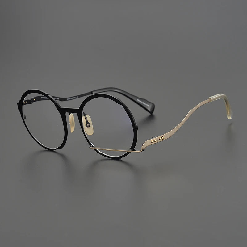 Myopia reading women personalized eyewear brand designer classic pure titanium optical eyeglasses Retro round glasses frame men