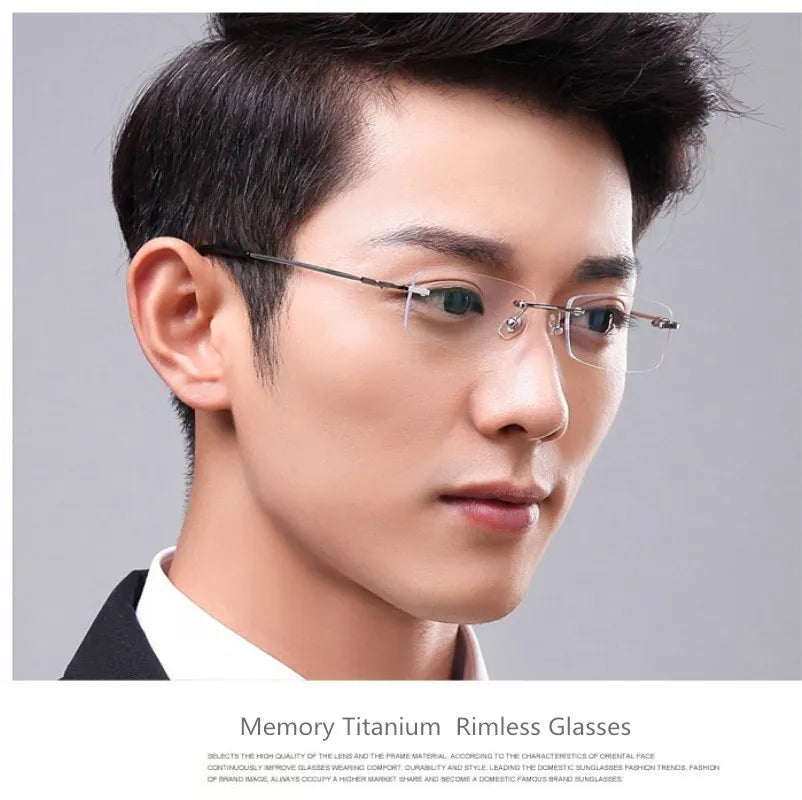 ARRIVING + + Memory Titanium 8189 Rimless Glasses Eyeglasses Spectacle ...