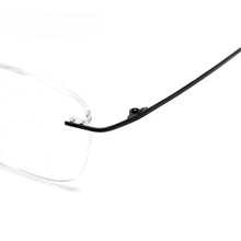 Load image into Gallery viewer, Titanium Glasses Frame Men European Design Square Rimless Prescription Eyeglasses Eyewear Frame for Women