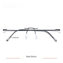 Load image into Gallery viewer, Titanium Glasses Frame Men European Design Square Rimless Prescription Eyeglasses Eyewear Frame for Women