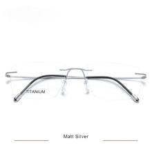 Load image into Gallery viewer, Titanium Glasses Frame Men European Design Square Rimless Prescription Eyeglasses Eyewear Frame for Women