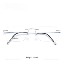 Load image into Gallery viewer, Titanium Glasses Frame Men European Design Square Rimless Prescription Eyeglasses Eyewear Frame for Women