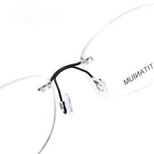 Load image into Gallery viewer, Titanium Glasses Frame Men European Design Square Rimless Prescription Eyeglasses Eyewear Frame for Women