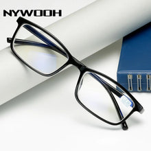 Load image into Gallery viewer, NYWOOH Blue Film Finished Myopia Glasses Men Black Eyeglasses Shortsighted Eyewear -1.0 -1.5 -2 -2.5 -3. -3.5 -4