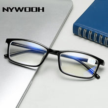 Load image into Gallery viewer, NYWOOH Blue Film Finished Myopia Glasses Men Black Eyeglasses Shortsighted Eyewear -1.0 -1.5 -2 -2.5 -3. -3.5 -4