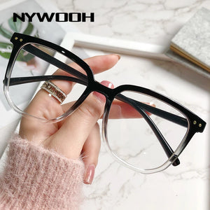 NYWOOH Finished Myopia Glasses Women Men Oversized Square Eyeglasses Prescription Shortsighted Eyewear -1.0 -1.5 -2.0 -2.5 to -6
