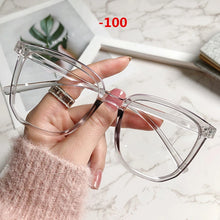 Load image into Gallery viewer, NYWOOH Finished Myopia Glasses Women Men Oversized Square Eyeglasses Prescription Shortsighted Eyewear -1.0 -1.5 -2.0 -2.5 to -6