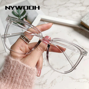 NYWOOH Finished Myopia Glasses Women Men Oversized Square Eyeglasses Prescription Shortsighted Eyewear -1.0 -1.5 -2.0 -2.5 to -6