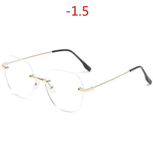 Load image into Gallery viewer, NYWOOH Rimless Finished Myopia Glasses Women Metal Polygon Eyeglasses Prescription Elegant Shortsighted Eyewear -0.5 1.0 to 4.0
