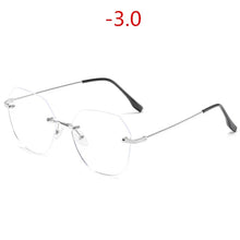 Load image into Gallery viewer, NYWOOH Rimless Finished Myopia Glasses Women Metal Polygon Eyeglasses Prescription Elegant Shortsighted Eyewear -0.5 1.0 to 4.0