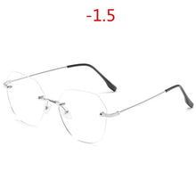 Load image into Gallery viewer, NYWOOH Rimless Finished Myopia Glasses Women Metal Polygon Eyeglasses Prescription Elegant Shortsighted Eyewear -0.5 1.0 to 4.0