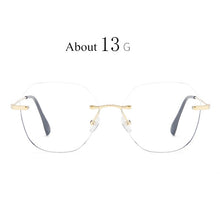 Load image into Gallery viewer, NYWOOH Rimless Finished Myopia Glasses Women Metal Polygon Eyeglasses Prescription Elegant Shortsighted Eyewear -0.5 1.0 to 4.0