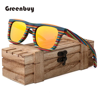 Natural Colorful Wood Women Sunglasses Polarized Glasses Man UV400   Design Luxury Fashionbale Vintage Style Trending
