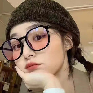 Blush Plain Makeup Optical Glasses Transparent Computer Glasses Frame Women Men Square Glasses Frame Eyeglass Accessories